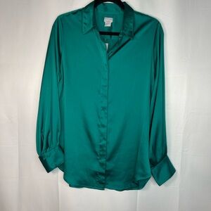 slim fit dress slacks Eileen, Relaxed Button-Up Shirt, Green Corduroy main image 0